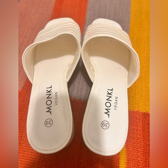 White Faux Croc Mule Heels - Picture 3 of 5